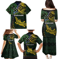 Solomon Islands Family Matching Puletasi and Hawaiian Shirt 677 Proud Crocodile Melanesian Pattern - Polynesian Pride