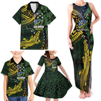 Solomon Islands Family Matching Tank Maxi Dress and Hawaiian Shirt 677 Proud Crocodile Melanesian Pattern - Polynesian Pride