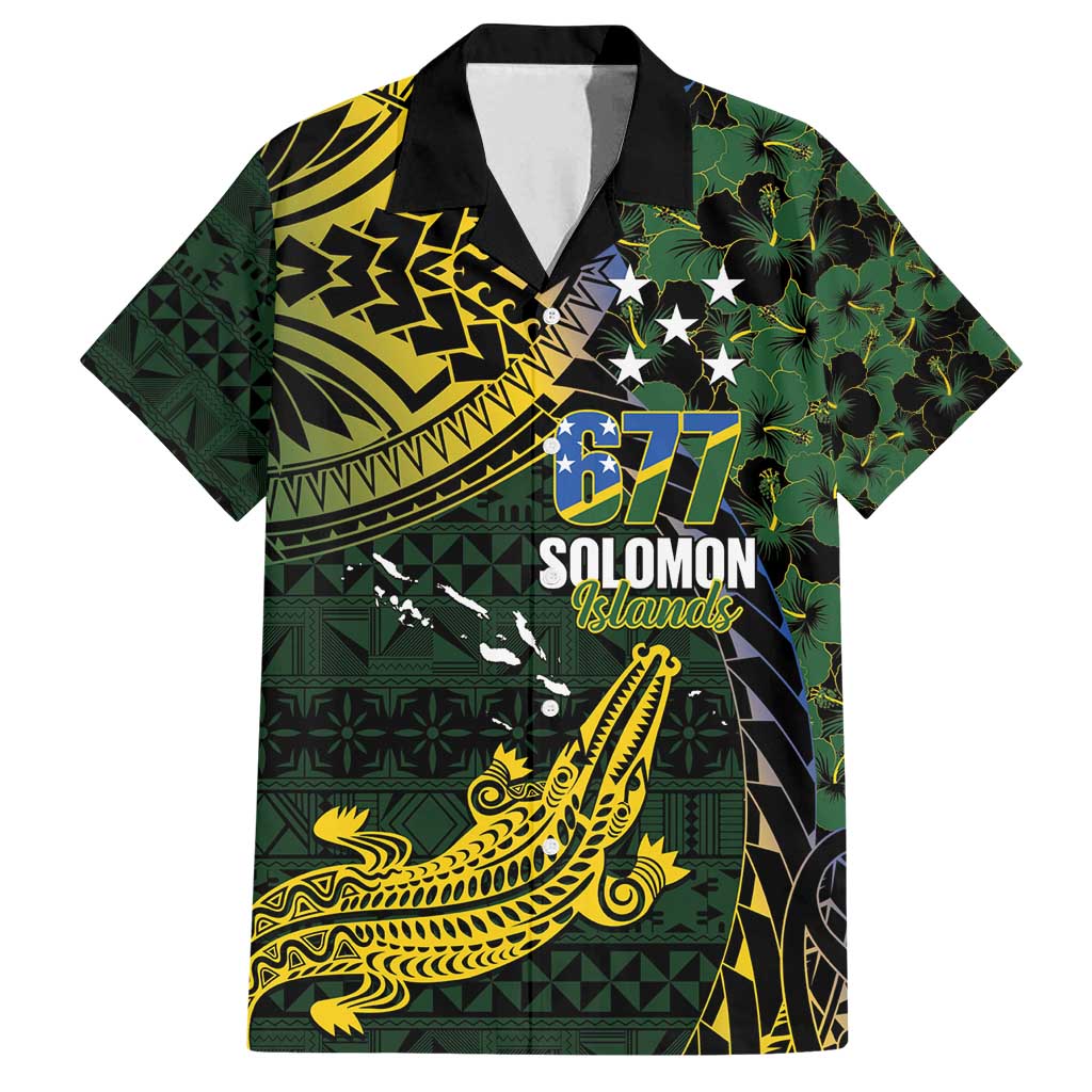 Solomon Islands Family Matching Tank Maxi Dress and Hawaiian Shirt 677 Proud Crocodile Melanesian Pattern - Polynesian Pride