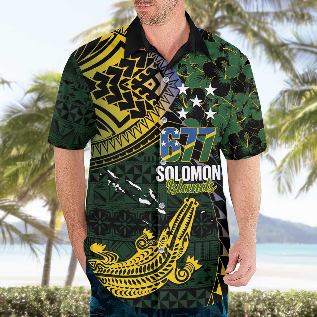Solomon Islands Hawaiian Shirt 677 Proud Crocodile Melanesian Pattern - Polynesian Pride