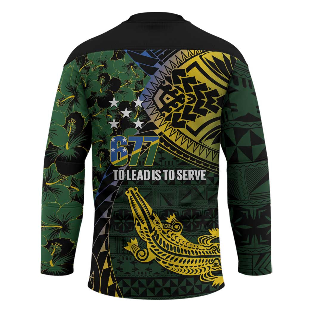 Solomon Islands Hockey Jersey 677 Proud Crocodile Melanesian Pattern - Polynesian Pride