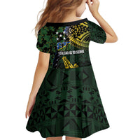 Solomon Islands Kid Short Sleeve Dress 677 Proud Crocodile Melanesian Pattern - Polynesian Pride