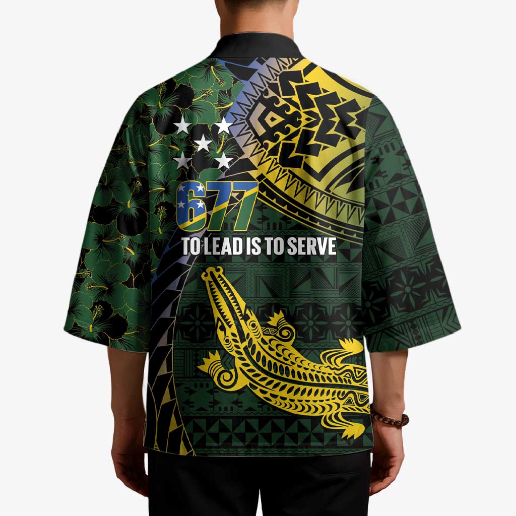 Solomon Islands Kimono 677 Proud Crocodile Melanesian Pattern - Polynesian Pride