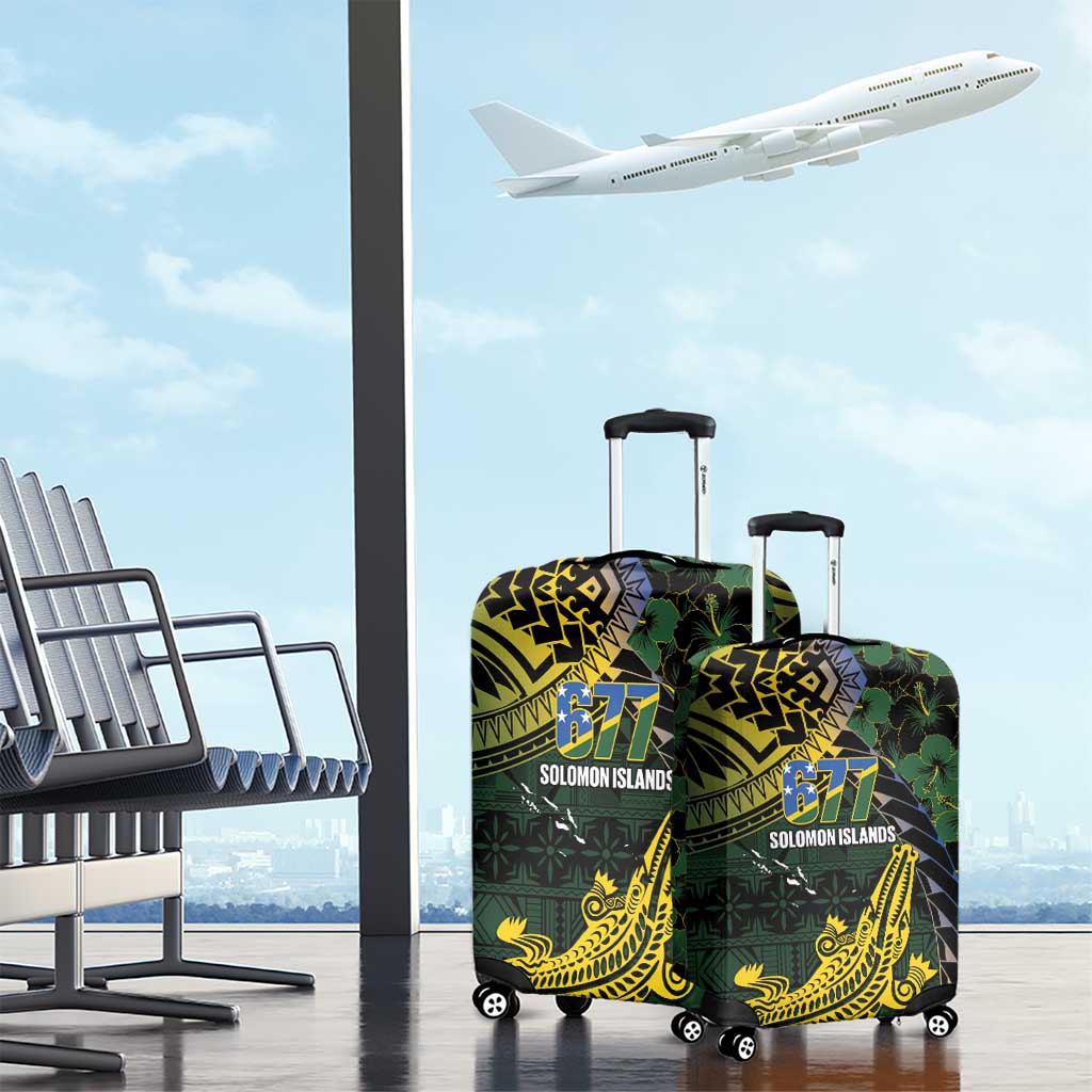 Solomon Islands Luggage Cover 677 Proud Crocodile Melanesian Pattern - Polynesian Pride