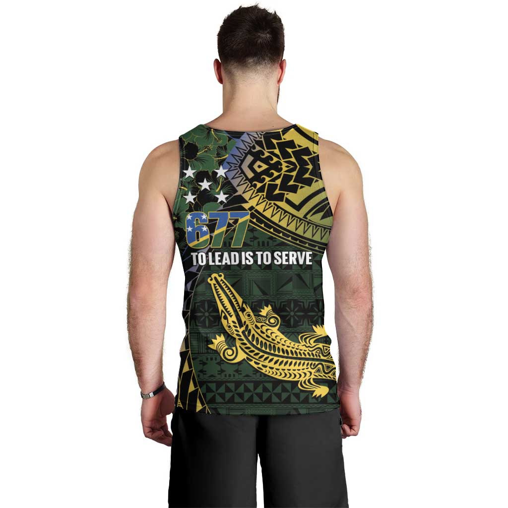 Solomon Islands Men Tank Top 677 Proud Crocodile Melanesian Pattern - Polynesian Pride
