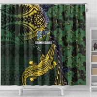 Solomon Islands Shower Curtain 677 Proud Crocodile Melanesian Pattern - Polynesian Pride