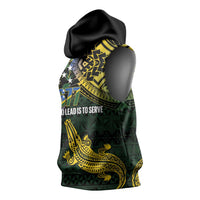 Solomon Islands Sleeveless Hoodie 677 Proud Crocodile Melanesian Pattern LT14 - Polynesian Pride