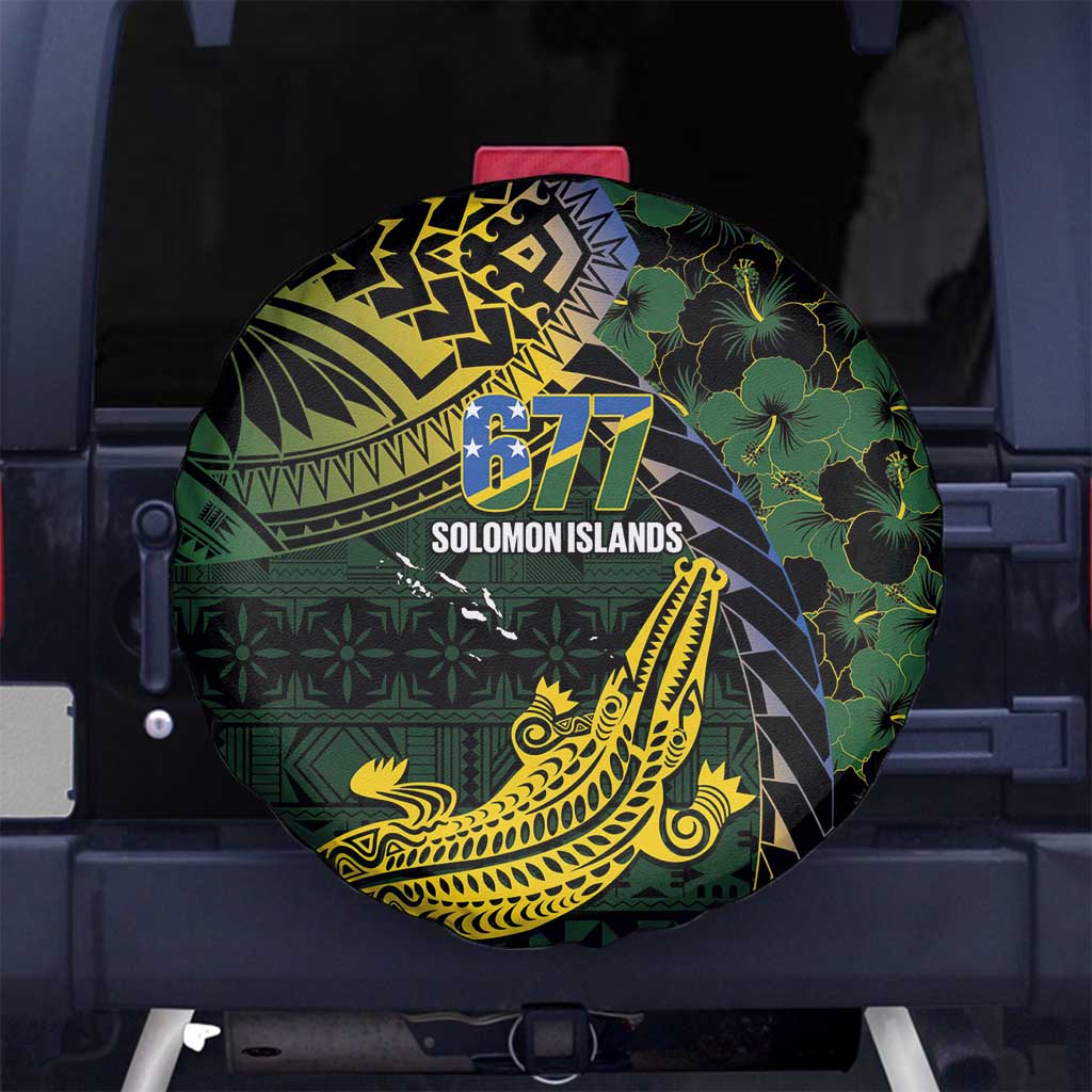 Solomon Islands Spare Tire Cover 677 Proud Crocodile Melanesian Pattern - Polynesian Pride