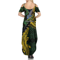 Solomon Islands Summer Maxi Dress 677 Proud Crocodile Melanesian Pattern - Polynesian Pride