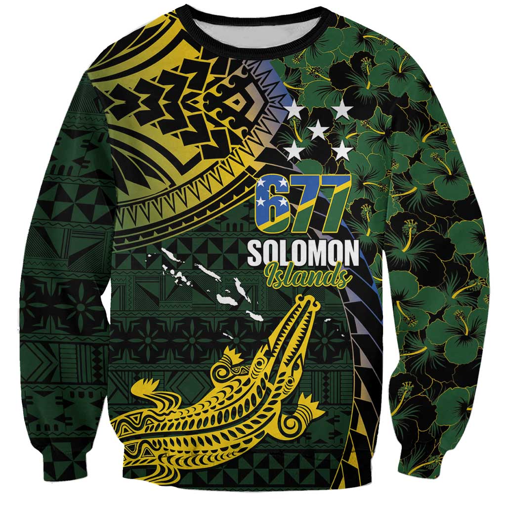 Solomon Islands Sweatshirt 677 Proud Crocodile Melanesian Pattern LT14 Unisex Black - Polynesian Pride