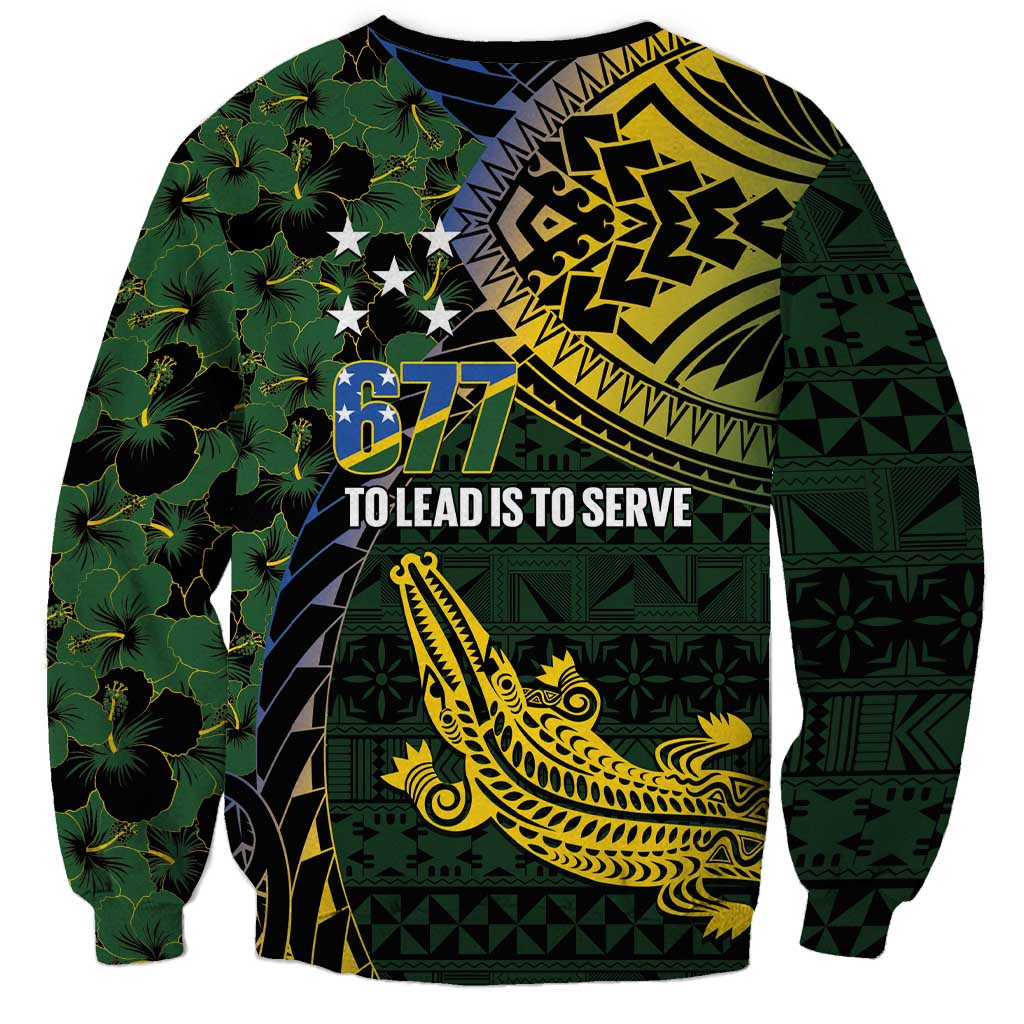 Solomon Islands Sweatshirt 677 Proud Crocodile Melanesian Pattern LT14 - Polynesian Pride