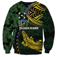 Solomon Islands Sweatshirt 677 Proud Crocodile Melanesian Pattern LT14 - Polynesian Pride