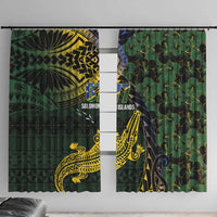 Solomon Islands Window Curtain 677 Proud Crocodile Melanesian Pattern - Polynesian Pride