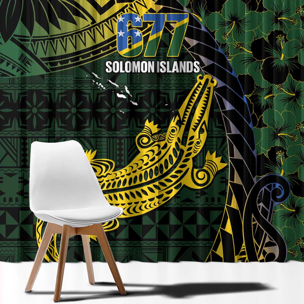 Solomon Islands Window Curtain 677 Proud Crocodile Melanesian Pattern - Polynesian Pride