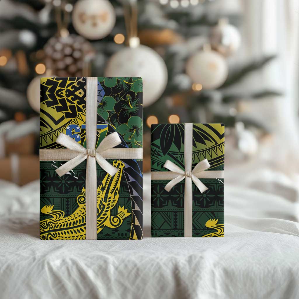 Solomon Islands Wrapping Paper 677 Proud Crocodile Melanesian Pattern - Polynesian Pride