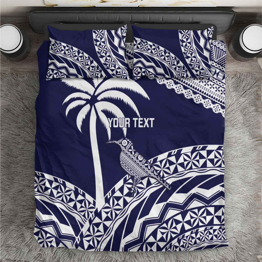 Nadi Fiji 2026 Rugby Custom Bedding Set Kikau Fijian Tapa Pattern LT14 Navy Blue - Polynesian Pride