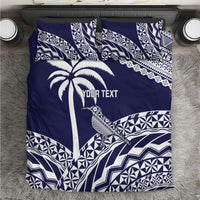 Nadi Fiji 2026 Rugby Custom Bedding Set Kikau Fijian Tapa Pattern LT14 Navy Blue - Polynesian Pride