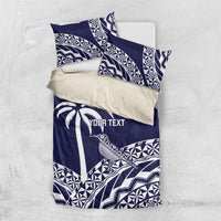 Nadi Fiji 2026 Rugby Custom Bedding Set Kikau Fijian Tapa Pattern LT14 US Twin 172cm x 218cm Navy Blue - Polynesian Pride