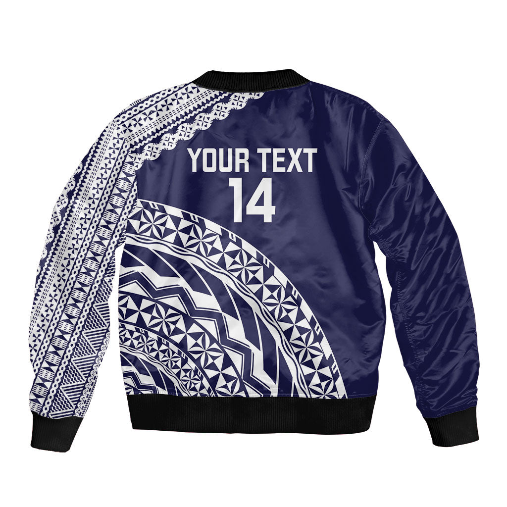 Nadi Fiji 2026 Rugby Custom Bomber Jacket Kikau Fijian Tapa Pattern LT14 - Polynesian Pride