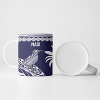 Nadi Fiji 2026 Rugby Custom Ceramic Mug Kikau Fijian Tapa Pattern LT14 - Polynesian Pride