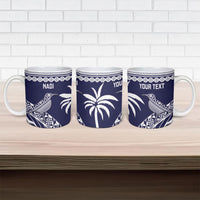 Nadi Fiji 2026 Rugby Custom Ceramic Mug Kikau Fijian Tapa Pattern LT14 - Polynesian Pride