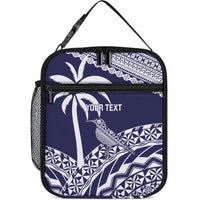 Nadi Fiji 2026 Rugby Custom Lunch Bag Kikau Fijian Tapa Pattern LT14 10.2 × 8.3 × 4.3 inch Navy Blue - Polynesian Pride