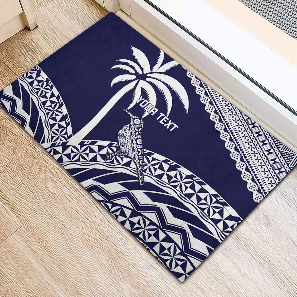 Nadi Fiji 2026 Rugby Custom Rubber Doormat Kikau Fijian Tapa Pattern LT14 - Polynesian Pride