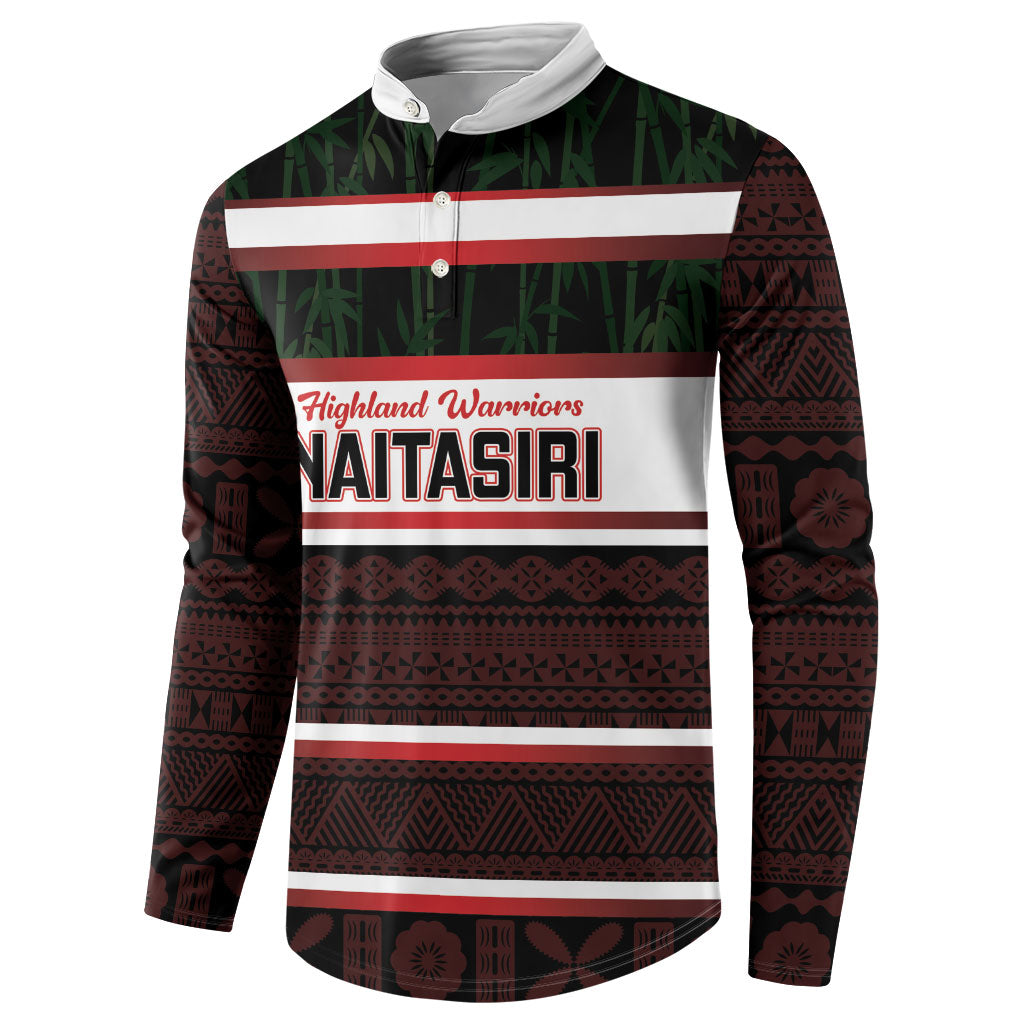 Naitasiri Fiji 2026 Rugby Custom Button Sweatshirt Highland Warriors Fijian Tapa Pattern LT14 - Polynesian Pride