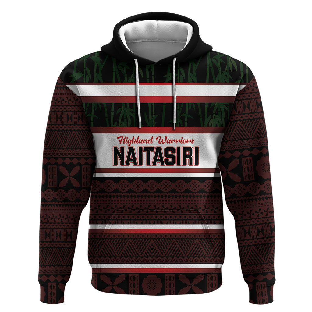 Naitasiri Fiji 2026 Rugby Custom Hoodie Highland Warriors Fijian Tapa Pattern LT14 Pullover Hoodie Black - Polynesian Pride