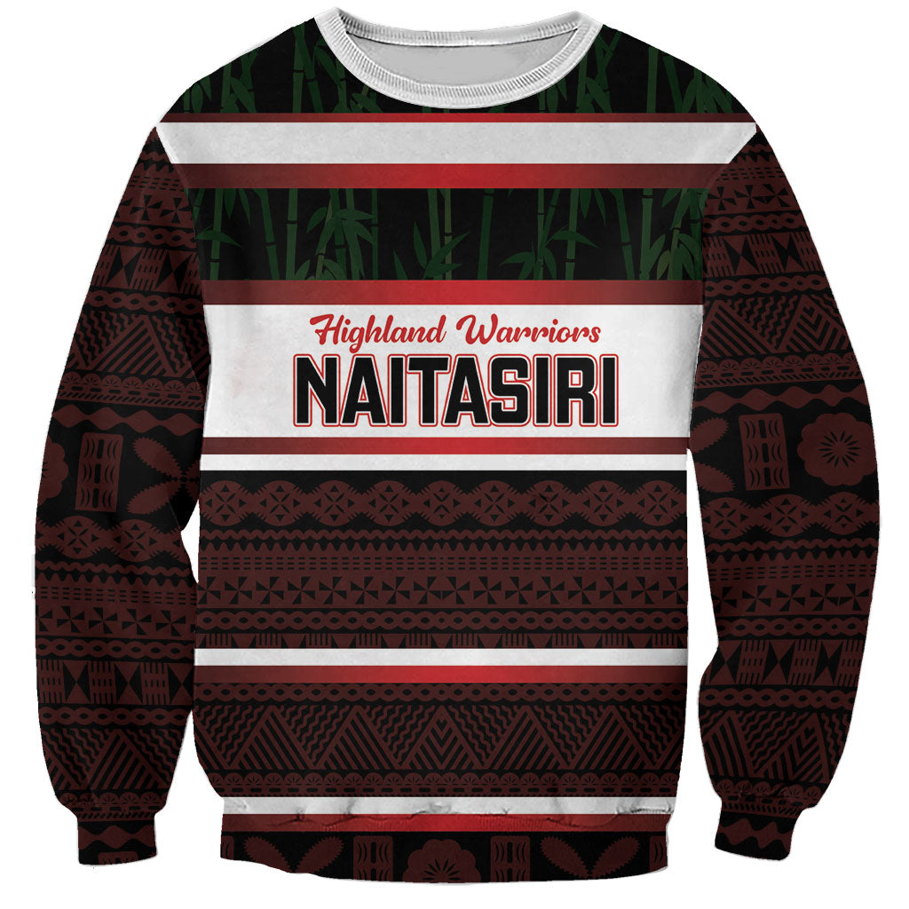 Naitasiri Fiji 2026 Rugby Custom Sweatshirt Highland Warriors Fijian Tapa Pattern LT14 Unisex Black - Polynesian Pride