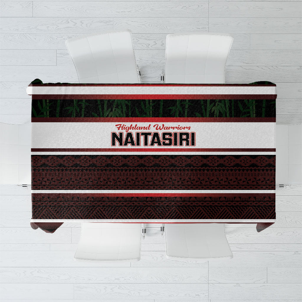 Naitasiri Fiji 2026 Rugby Tablecloth Highland Warriors Fijian Tapa Pattern LT14 Black - Polynesian Pride