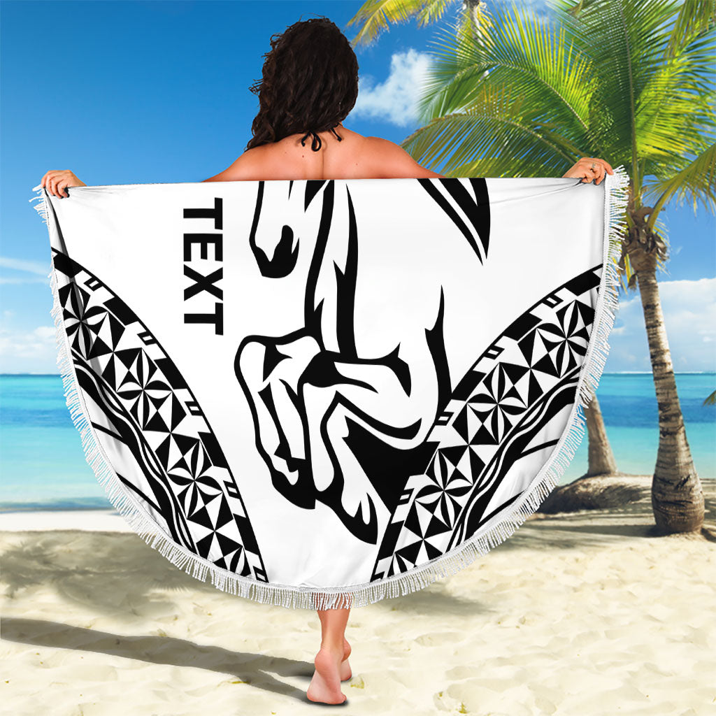 Nadroga Fiji 2026 Rugby Custom Beach Blanket Stallion Fijian Tapa Pattern LT14 - Polynesian Pride