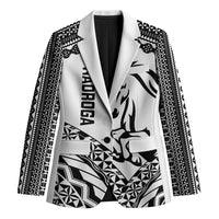 Nadroga Fiji 2026 Rugby Custom Blazer Stallion Fijian Tapa Pattern LT14 Unisex White - Polynesian Pride