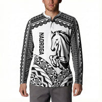 Nadroga Fiji 2026 Rugby Custom Button Sweatshirt Stallion Fijian Tapa Pattern LT14 - Polynesian Pride