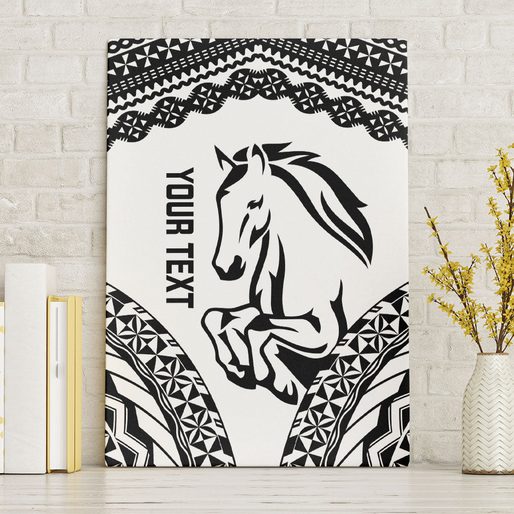 Nadroga Fiji 2026 Rugby Custom Canvas Wall Art Stallion Fijian Tapa Pattern LT14 Without Frame White - Polynesian Pride