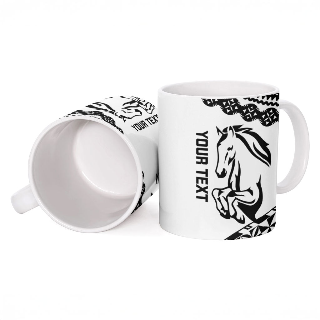 Nadroga Fiji 2026 Rugby Custom Ceramic Mug Stallion Fijian Tapa Pattern LT14 - Polynesian Pride