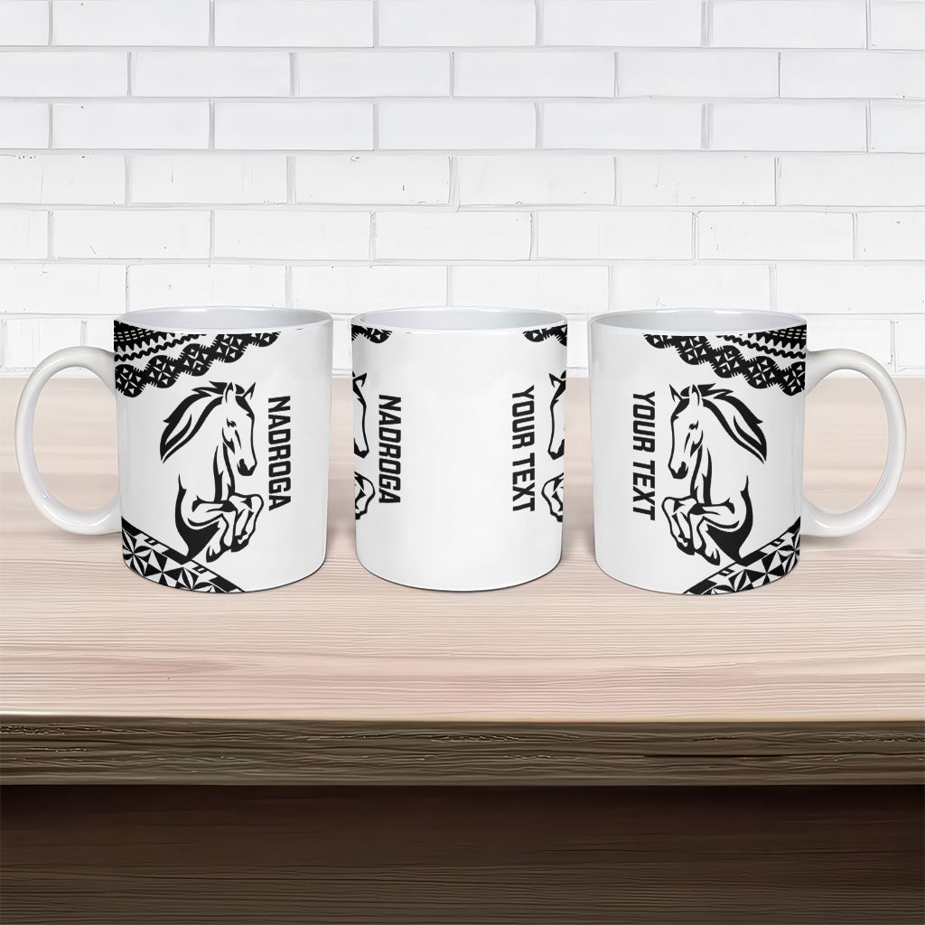 Nadroga Fiji 2026 Rugby Custom Ceramic Mug Stallion Fijian Tapa Pattern LT14 - Polynesian Pride