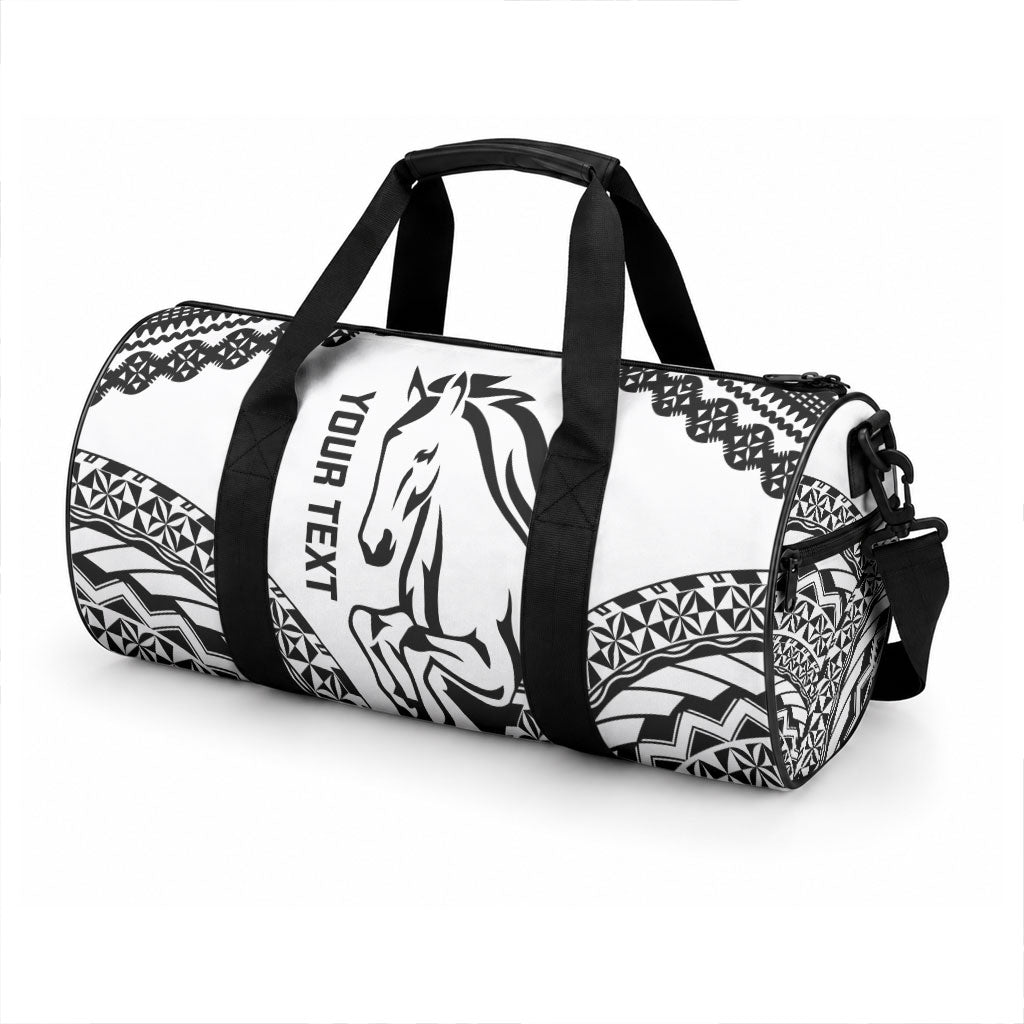 Nadroga Fiji 2026 Rugby Custom Duffle Bag Stallion Fijian Tapa Pattern LT14 - Polynesian Pride