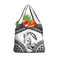 Nadroga Fiji 2026 Rugby Custom Grocery Bag Stallion Fijian Tapa Pattern LT14 1-pack One Size White - Polynesian Pride