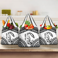 Nadroga Fiji 2026 Rugby Custom Grocery Bag Stallion Fijian Tapa Pattern LT14 3-pack One Size White - Polynesian Pride