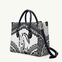 Nadroga Fiji 2026 Rugby Custom Leather Bag Stallion Fijian Tapa Pattern LT14 White - Polynesian Pride