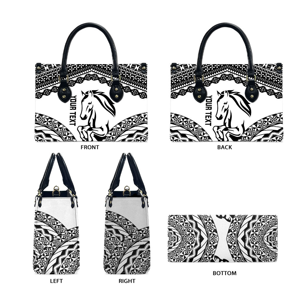Nadroga Fiji 2026 Rugby Custom Leather Bag Stallion Fijian Tapa Pattern LT14 - Polynesian Pride