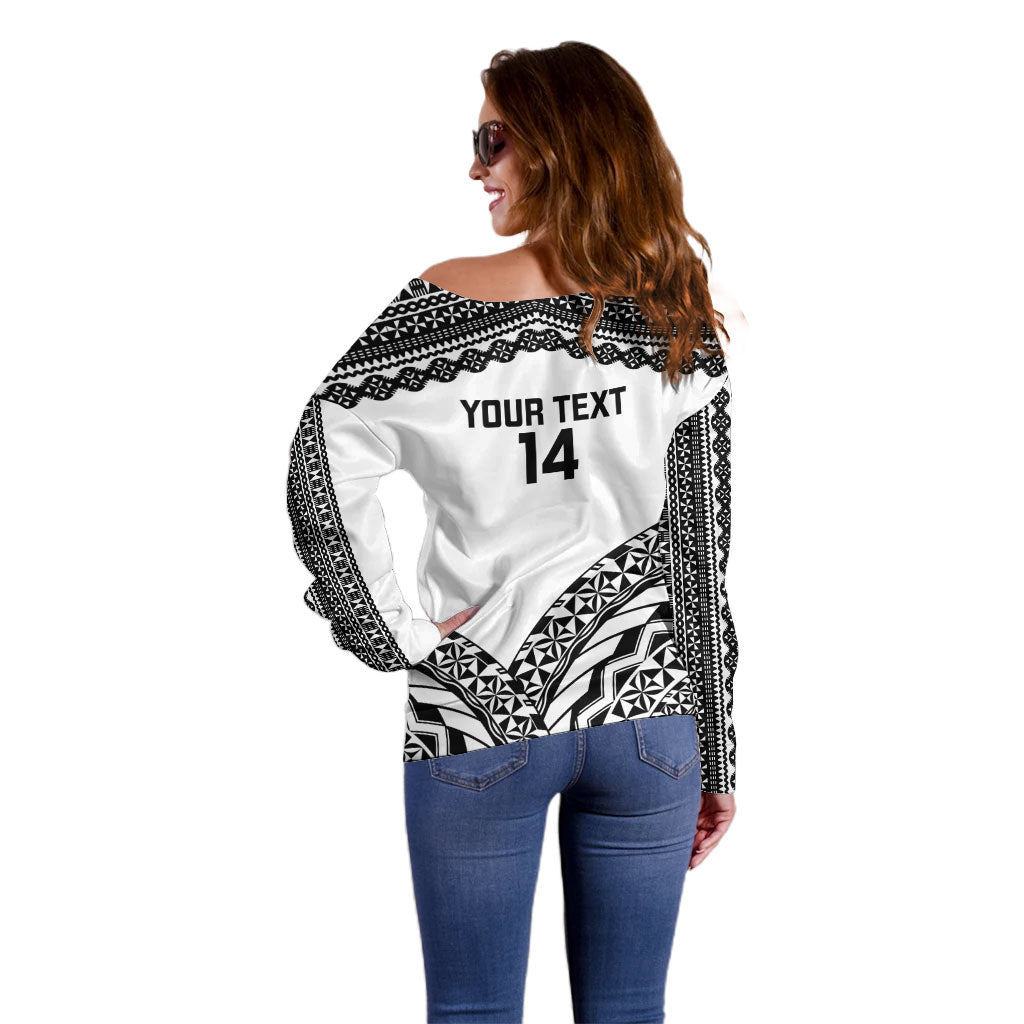 Nadroga Fiji 2026 Rugby Custom Off Shoulder Sweater Stallion Fijian Tapa Pattern LT14 - Polynesian Pride