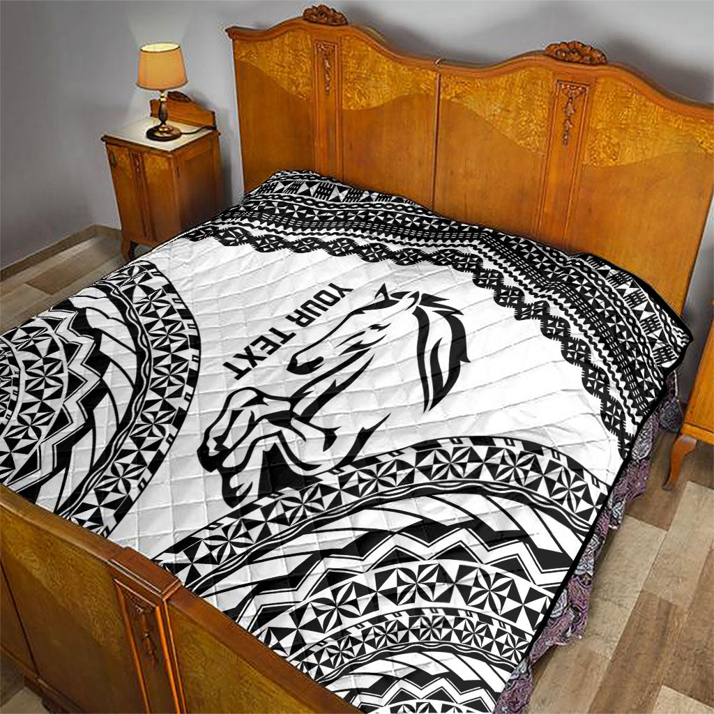Nadroga Fiji 2026 Rugby Custom Quilt Stallion Fijian Tapa Pattern LT14 - Polynesian Pride