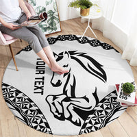 Nadroga Fiji 2026 Rugby Custom Round Carpet Stallion Fijian Tapa Pattern LT14 - Polynesian Pride