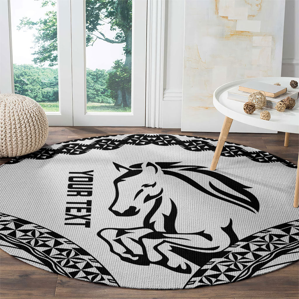Nadroga Fiji 2026 Rugby Custom Round Carpet Stallion Fijian Tapa Pattern LT14 - Polynesian Pride