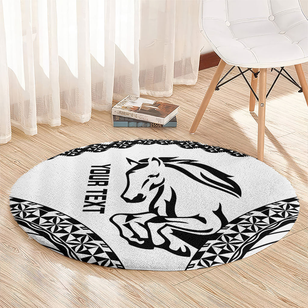 Nadroga Fiji 2026 Rugby Custom Round Carpet Stallion Fijian Tapa Pattern LT14 - Polynesian Pride