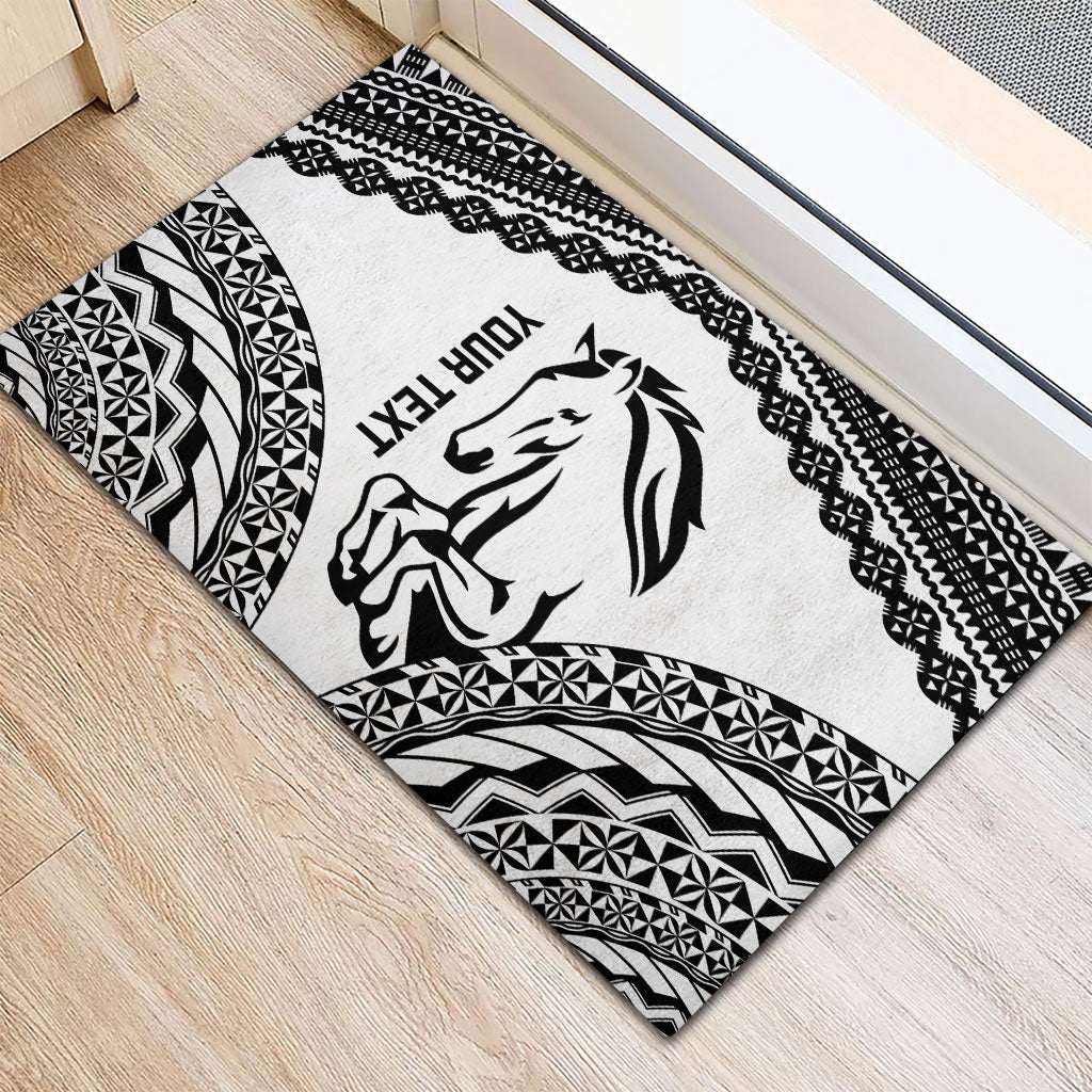 Nadroga Fiji 2026 Rugby Custom Rubber Doormat Stallion Fijian Tapa Pattern LT14 - Polynesian Pride