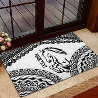 Nadroga Fiji 2026 Rugby Custom Rubber Doormat Stallion Fijian Tapa Pattern LT14 - Polynesian Pride