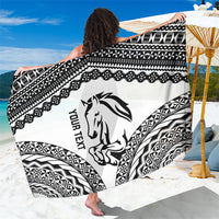 Nadroga Fiji 2026 Rugby Custom Sarong Stallion Fijian Tapa Pattern LT14 One Size 44 x 66 inches White - Polynesian Pride